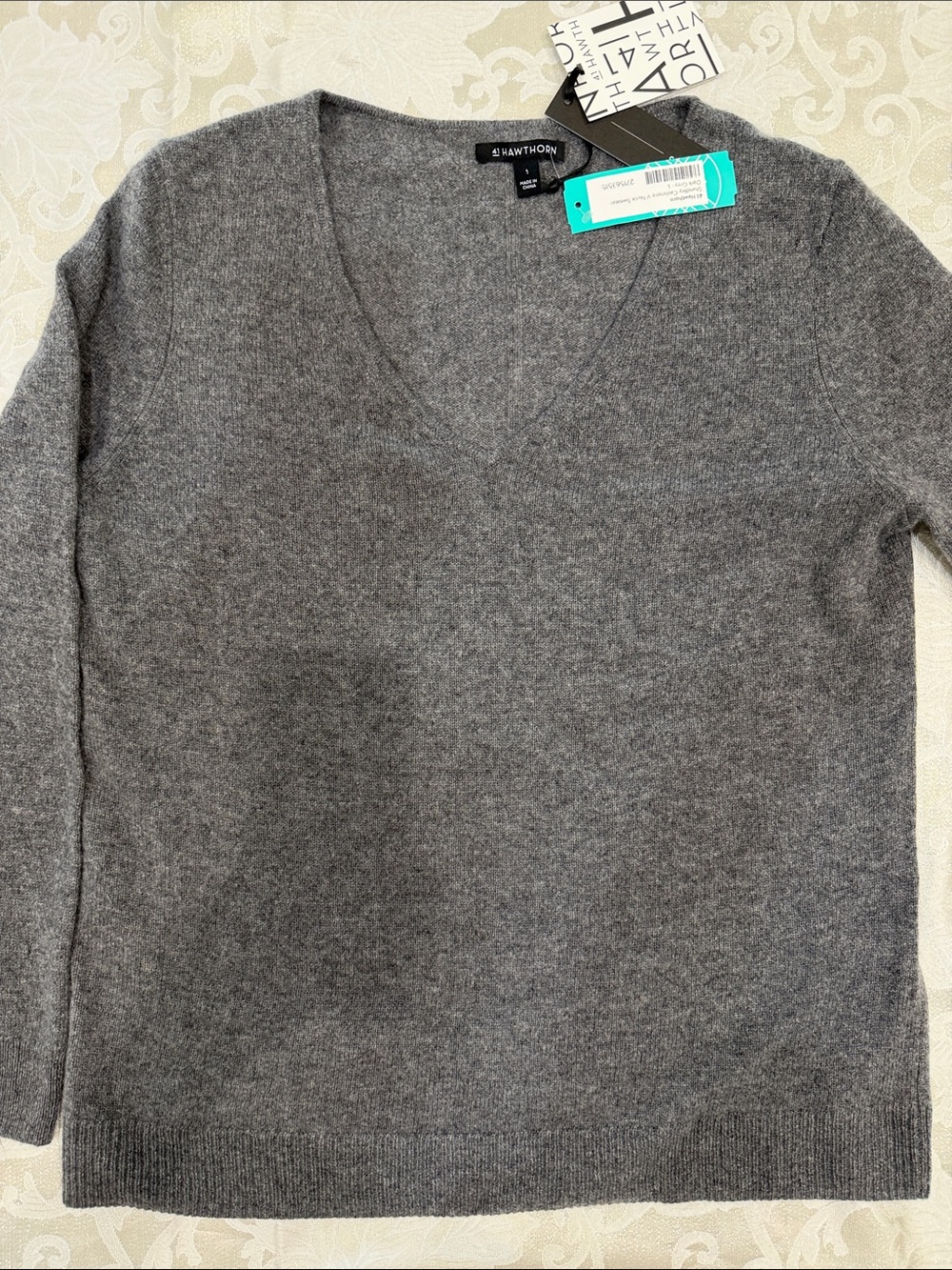 Women's V-Neck Gray Sweater